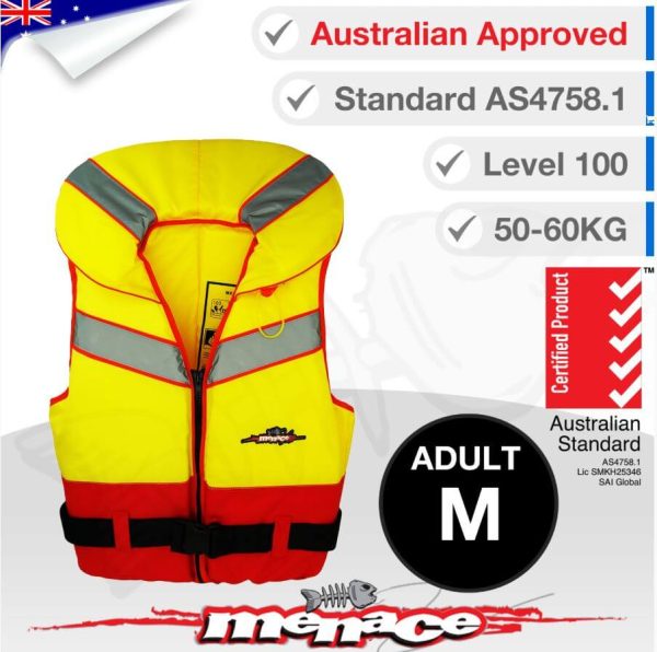 Level 100 PFD Type 1 Foam Life Jacket - Adult Medium