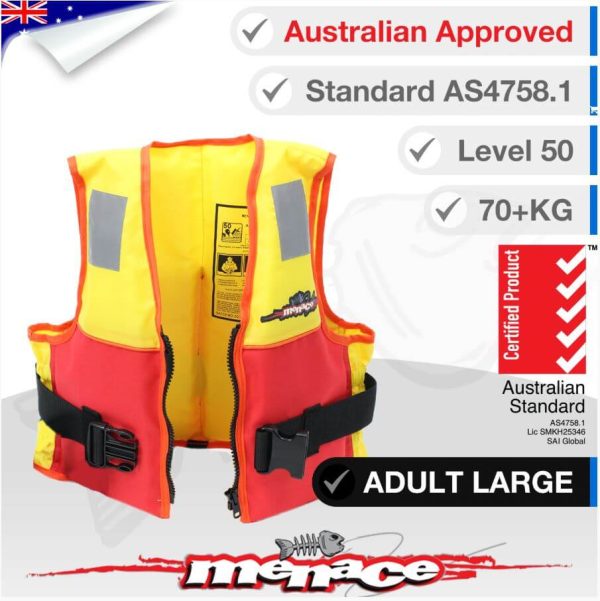 Level 50 PFD Type 2 Foam Life Jacket - Adult Large