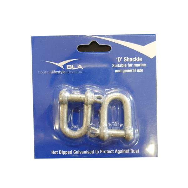 'D' Shackle 6mm (Pack of 2) - GALVANISED